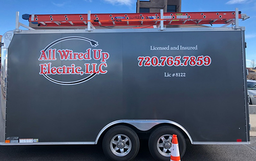All Wired Up Electric Logo Design Identity Design for Trailer